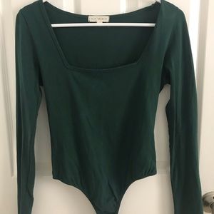 LA Hearts dark green long sleeve bodysuit